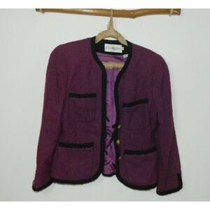 JH‎ Collectibles Vintage Blazer Purple Black Gold Buttons Size 12